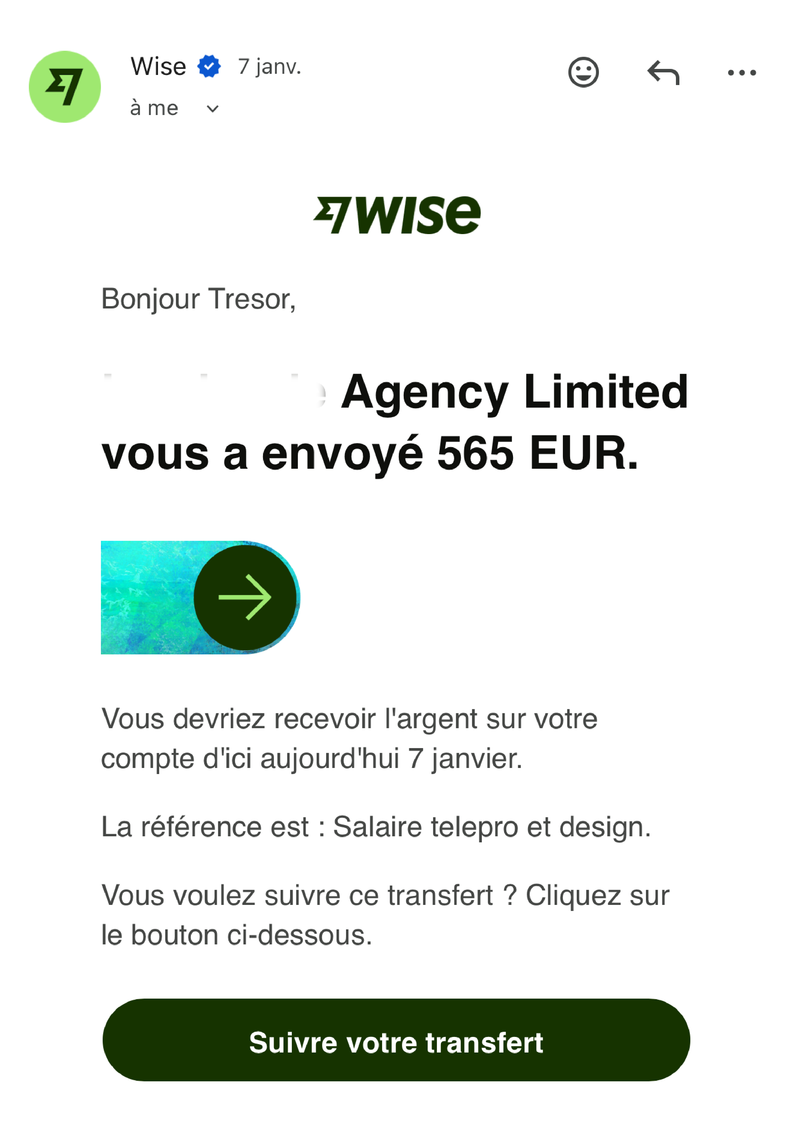 Transferts reçus